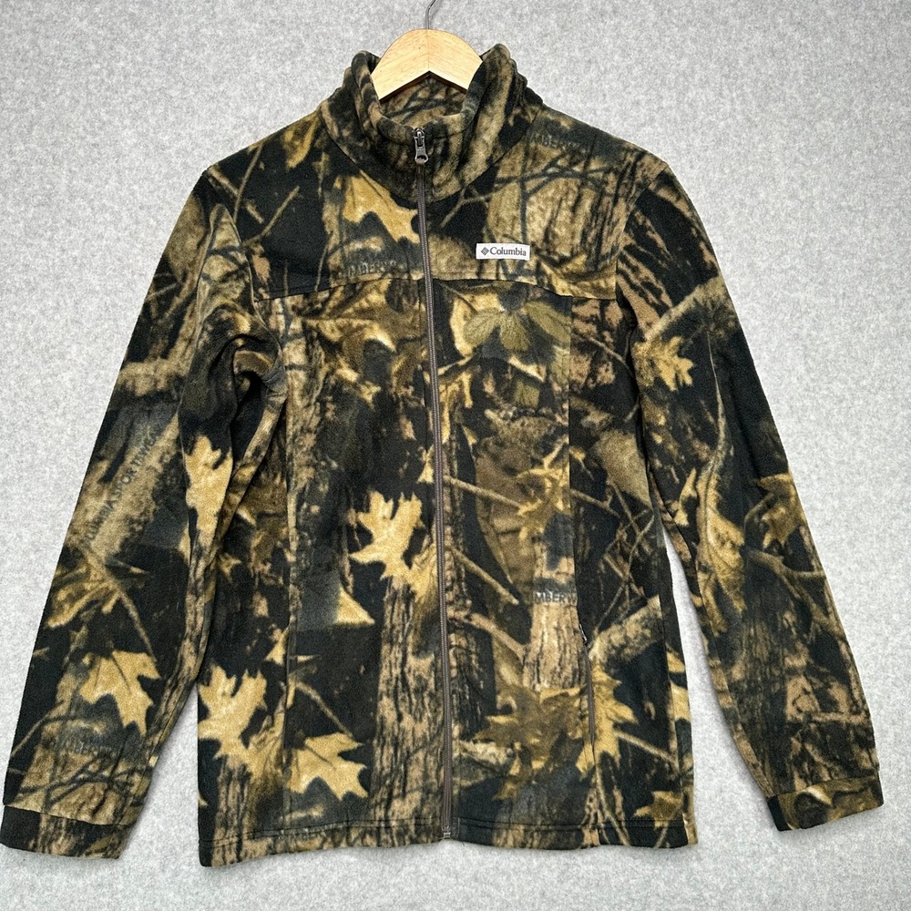Columbia Kids Timber Camo Fleece Jacket‎ Boys Size XL (18-20) Full Zip Outdoor
